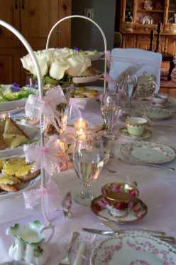 A Table Set with Fresh Cut Flowers